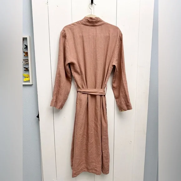 Parachute Linen Robe In Clay Size Small